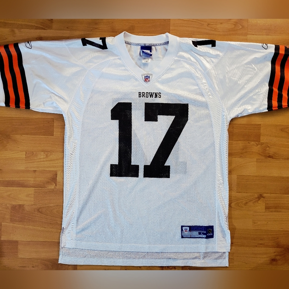 Vintage Reebok Cleveland Browns Braylon Edwards White Jersey NFL Football, Large